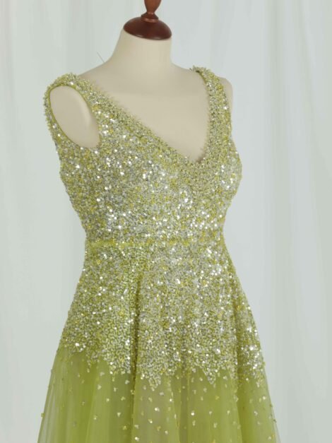 Shiny Yellow Party Dress